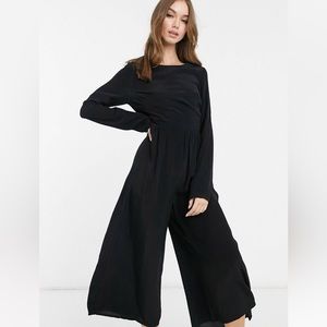 Long Sleeve Button Back Tea Jumpsuit